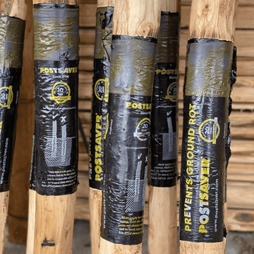 Kastanje paal met postsaver - paalbeschermer - Natuurhout