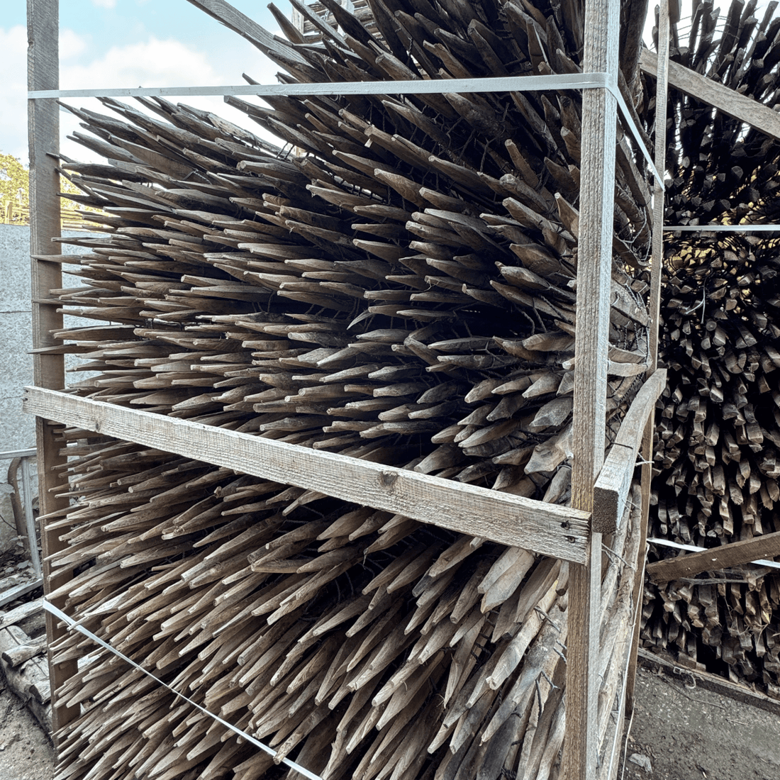 Robinia Hekwerk - 1.20m hoog (7/9cm) - Natuurhout